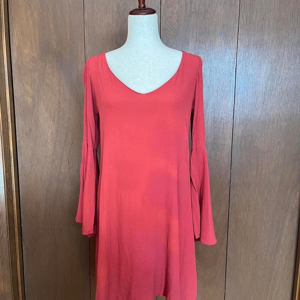 Altar'd State Rust Orange Bell Sleeve Dress